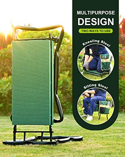 KVR Garden Bench for Kneeling and Sitting Foldable Garden Kneeler and Seat Heavy Duty, Gardener Gifts Ideas for Women Mom Grandma