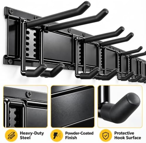 Ski Rack 99"Garage Tool Organizer Wall Mount 1000 lbs Garden Tool Organizer