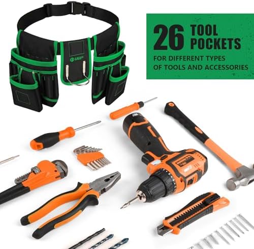 Magnetic Tool Belt for Men, 26 Pockets Heavy Duty Nail Tool Pouch Dad Gift