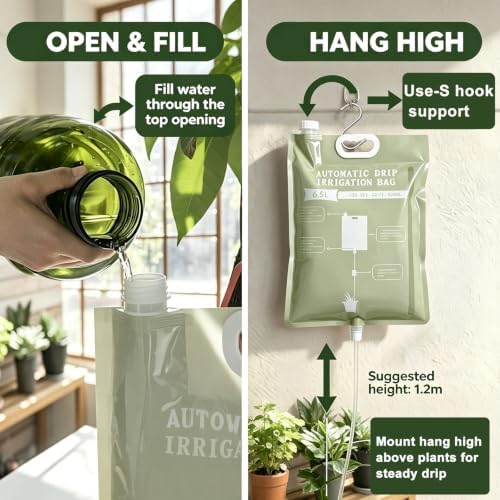 3Pcs 6.5L Automatic Vacation Plant Waterer Bag,Plant Self Watering Devices