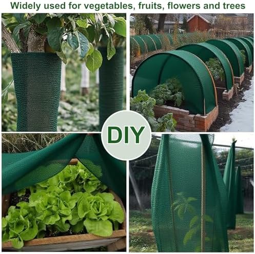 Green Plant Covers Freeze Protection 6.5 x 33 FT 1.2oz/yd² Frost Cloth Blankets for Outdoor Plants in Winter, Floating Row Cover for Vegetable Garden