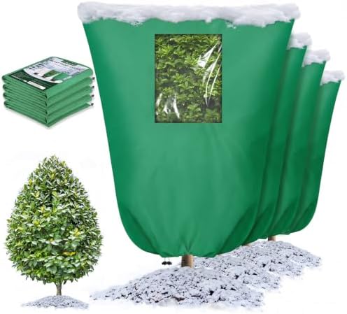 4 Pack Plant Covers Freeze Protection with Viewing Window, 47"x39"