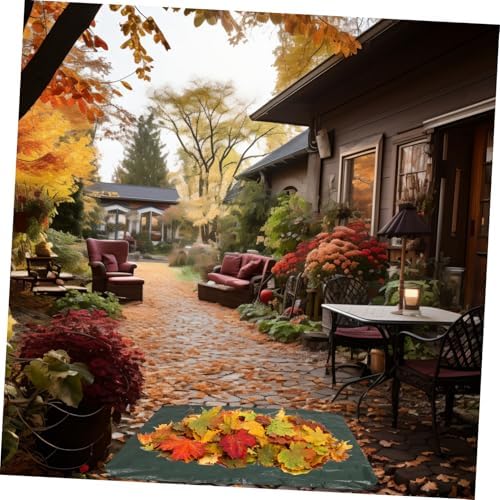 Collapsible Leaf Collection Bag with Handles, PE Woven Garden Tarp
