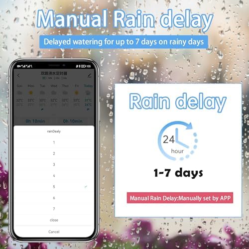 GIEX WiFi 2-Zone Sprinkler Timer GX-03, Smart Garden Irrigation Controller for Hose Faucet, Works with Tuya and Smart Life App, Automatic Watering System