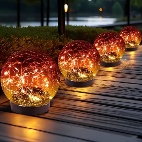 JKIMK Solar Globe Lights Outdoor Waterproof-Solar Balls for Garden