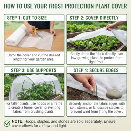 Plant Covers Freeze Protection 10x30ft - 1.2 oz/yd² Frost Blanket