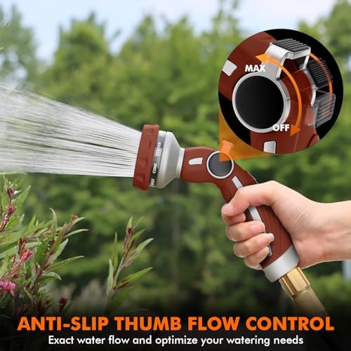 RESTMO Hose Nozzle Heavy Duty, Metal Water Hose Sprayer for Garden