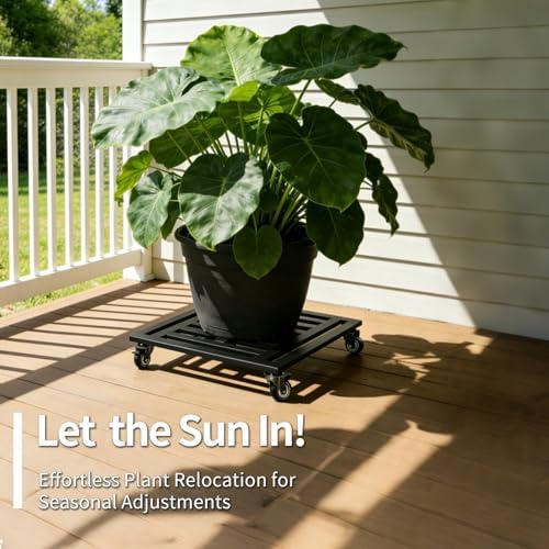 Plant Caddy with Wheels 2 Pack, 20'' Heavy Duty Large Rolling Plant Stand
