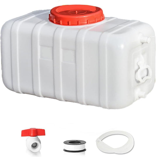 Plastic Water Storage Carrier with Tap 25L/35L/50L/80L/110L/200L Water Tank Dispenser Emergency Water Container for Camping Caravan Hiking Outdoor(Size:13.2Gal/50L)