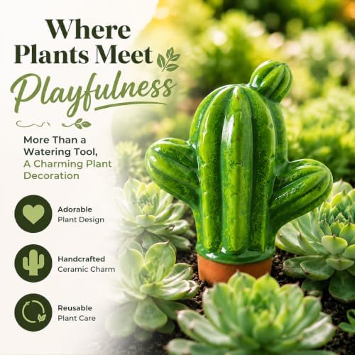 4PCS Self Watering Globes, Automatic Terracotta Watering Bulbs - Watering Spikes, Vacation Plant Watering Devices System, Plant Watering Globes for Indoor and Outdoor Plants - Cactus