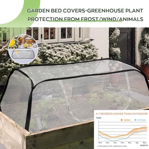 Greenhouse Cover for Raised Garden Bed-45''x22''x18'' Raised Bed Cover Freeze Protection with Zipper Door in Winter,Seedlings Plants Growth Cover Against Pests & Animals in Spring