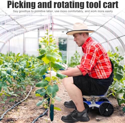 Garden Cart Rolling Workseat with Wheels,Rolling Garden Stool