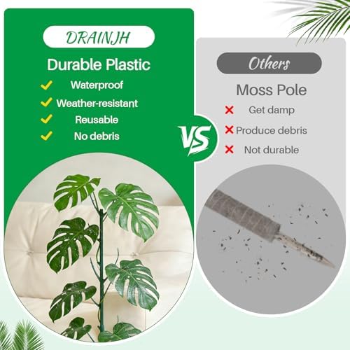 Monstera Plant Support Stakes, 30 Pcs Stackable Plant Support Stakes Sticks Poles for Indoor & Outdoor Plants, Climbing and Potted Plants, Stem Supports, Pothos