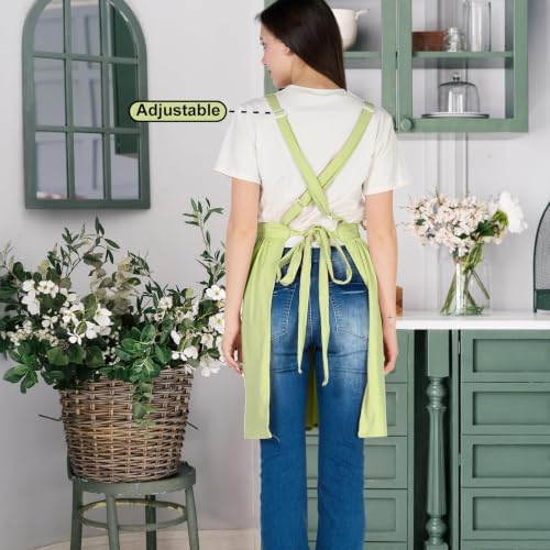 Aprons for Women with Pockets, Vintage Pinafore Apron for Kitchen Gardening