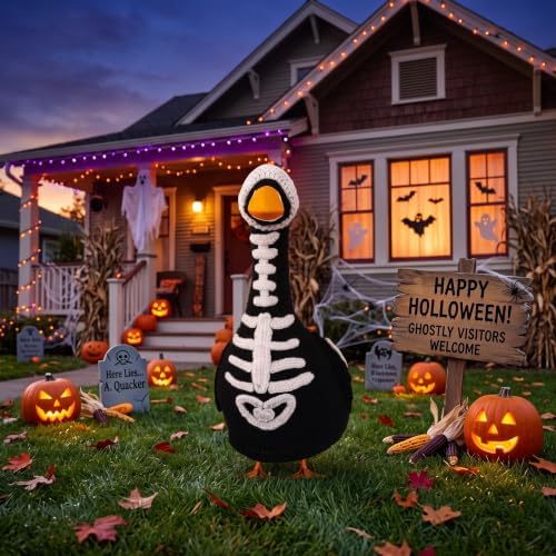 Abbylike Halloween Flamingo Skeleton Porch Goose Outfit Fit 23 Inch Statue