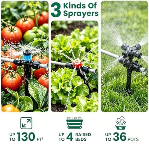 Drip Irrigation System Kit for Garden Watering, 240 ft, Quick-Connect
