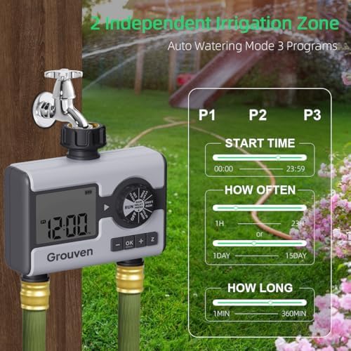 Garden Sprinkler Hose Timer Automatic Watering System 2 Outlet