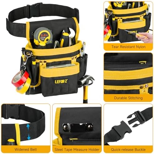 LEFOR·Z Tool Belt,14-Pockets Tool Belts for Men with Magnetic Tool Pouch