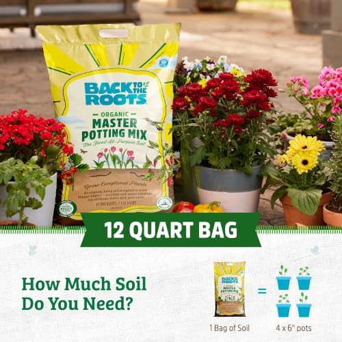 Back To The Roots Master Potting Mix, 100% Organic, Larger Plants & Blooms