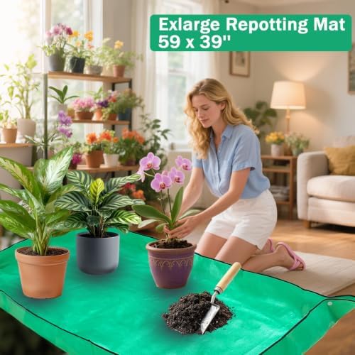 59" x 39" Extra Large Repotting Mat, Thickened Foldable Gardening Mat