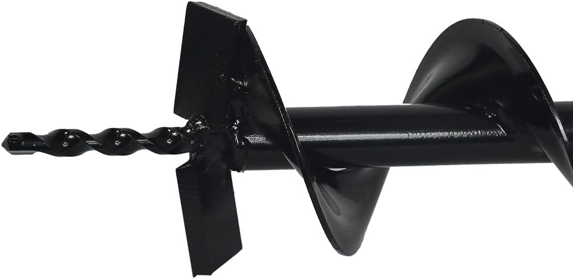 XtremepowerUS 4" Post Hole Digger Replacement Auger Bits Dig Earth Plant Hole Planting, Black