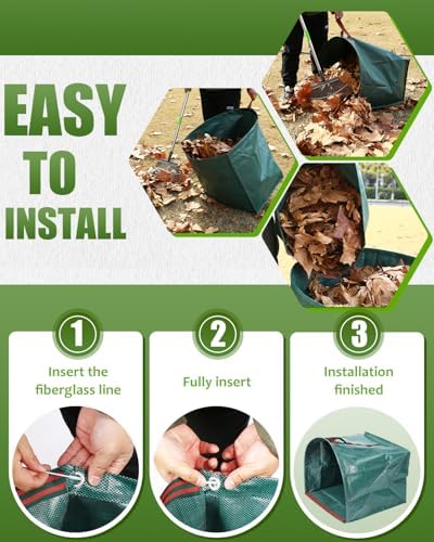 2 Pack 50 Gallon Dustpan-Type Garden Bag for Yard Waste