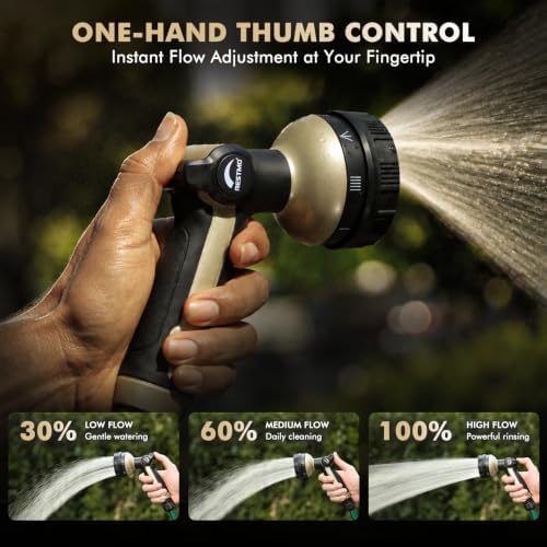 RESTMO Metal Garden Hose Nozzle Heavy Duty, Water Hose Nozzle for Outdoor