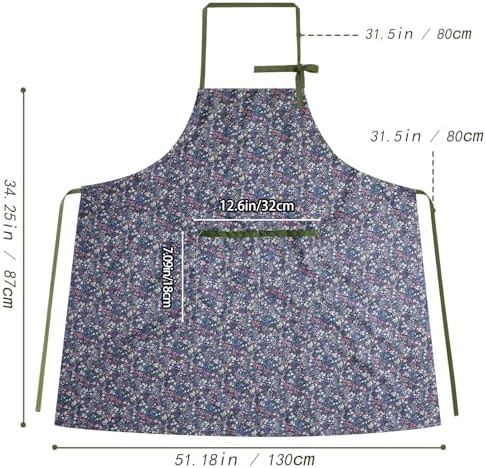 Women's Vintage Floral Kitchen Apron for Cooking & Gardening