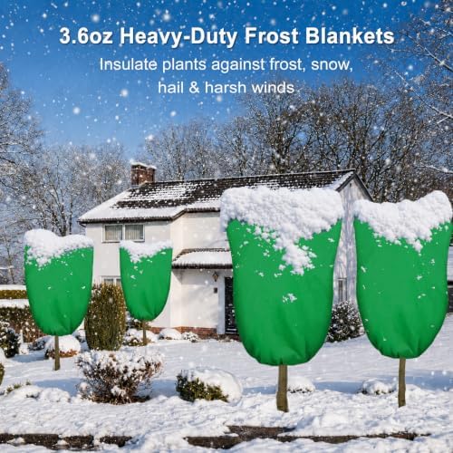 Plant Frost Cover 71x63 2Pk Zipper Green