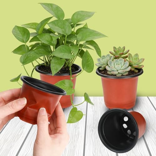 110 Pcs 3.5 Inches Plastic Plant Pots, Nursery Pots for Seedlings