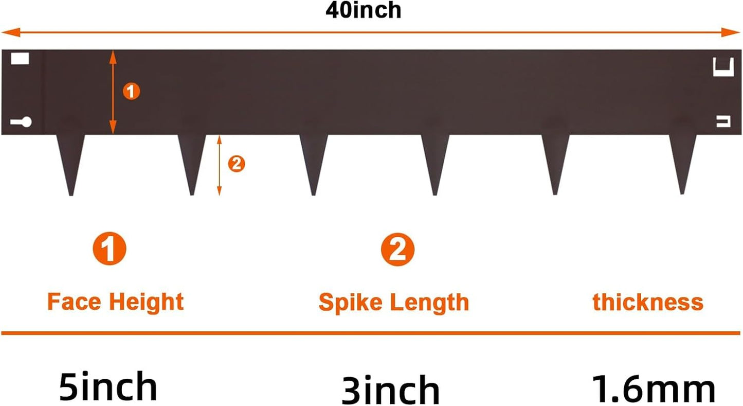 5 Pack Steel Landscape Edging,Metal Landscape Edging 40 Inch Strips, Metal Garden Edging 8 inch Depth, Steel Edging for Landscaping