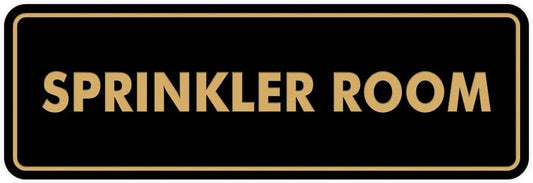 Signs ByLITA Standard Sprinkler Room Sign (Black/Gold) - Small