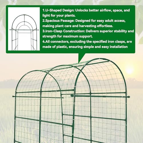 Garden Arch Trellis for Climbing Plants Outdoor - 83" H*71" W*43" L (Green)