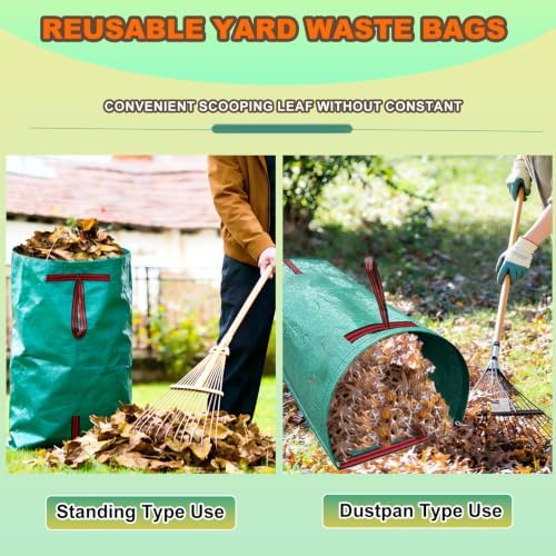 72 Gallon Leaf Collector, Reusable Leaf Bag, Dustpan-Type Yard Garden Bag