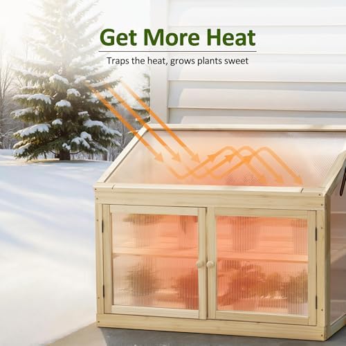 MCombo Wooden Cold Frame Garden Greenhouse Flower Planter 0160 (Natural)