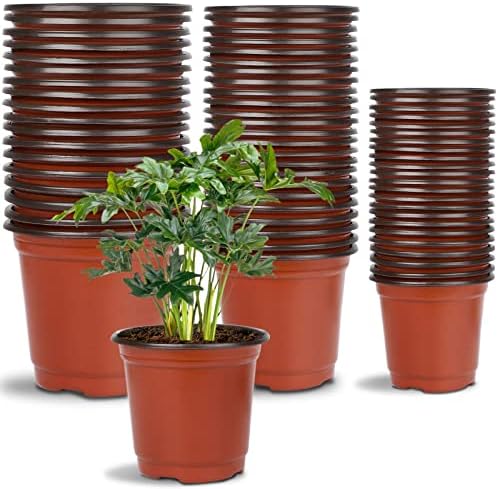 120 Pcs Plastic Plants Nursery Pot, Seed Starting Pots 4,5,6-Inch