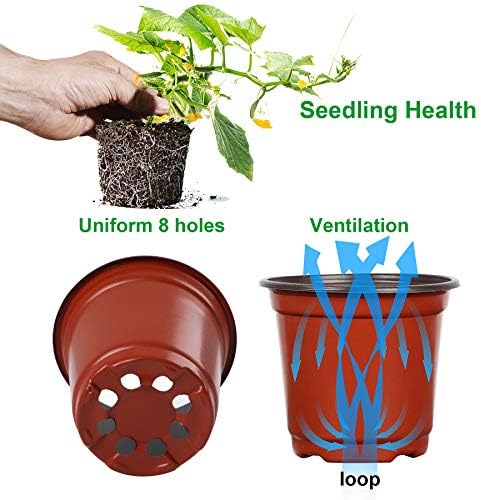 Nursery Pot, 110 Pcs 4" Plastic Plants Pot,Seed Starting Pots, Indoor Outdoor Seeding pots