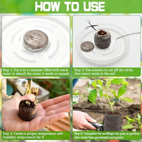 Peat Pellets for Seed Starting, 50 Pcs 40mm Seed Starter Soil Pods