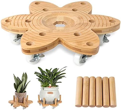 Plant Caddy with Wheels 14" Heavy Duty Plant Rollers Flower Pot