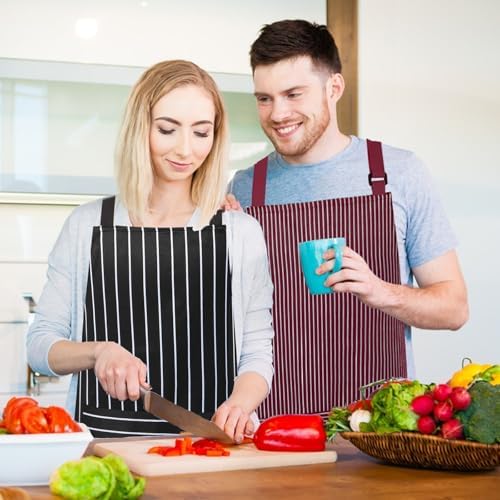 VALOME 2 Pack Kitchen Aprons with Pockets, Cooking Chef Apron for Men Women