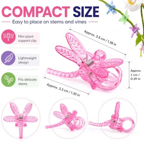 30Pcs Dragonfly Orchid Support Clips, Garden Plant Vine Holder, Support Clips Creative Plant Cages Supports