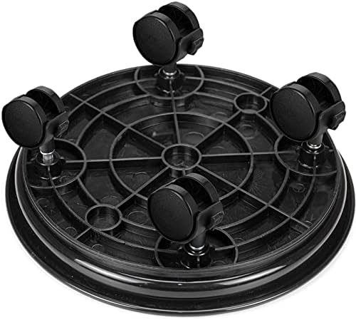 Fasmov 3 Pcs Plant Pallet Caddy Plant Stand Round Flower Pot Mover, Plant Pot Pallet Dolly Caster with Universal Wheels (Black)