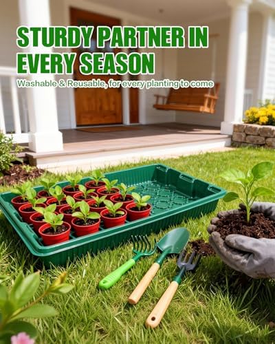 10 Pack 14.8"x9.6" Seed Starter Trays No Drain Holes for Microgreens