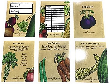 1 Set of 23 Vintage Garden Design Divider Cards for Organizing Seed Packets 5.5" Tall by 4" Wide