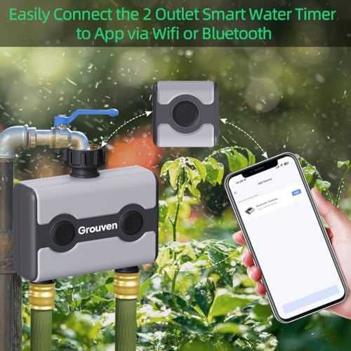 WiFi Sprinkler Timer 2 Outlet APP Control via 2.4Ghz for Garden