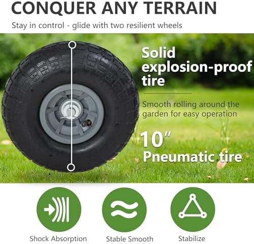PayLessHere | Garden Hose Reel Cart | Holds Upto 300ft of 5/8" Hose | Tan