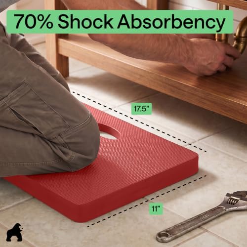 GORILLA GRIP® Extra Thick Foam Kneeling Pad for Gardening, 17.5x11 Red