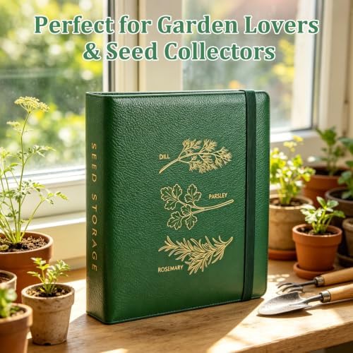 Seed Storage Binder Organizer for 200 Seed Packets 50 Sheets