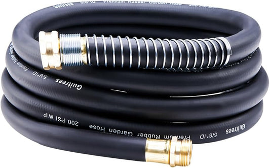 Leader Garden Hose 10ft x 5/8", Heavy Duty Short Water Hose, Male to Female Fittings, Five Layered Braiding for Durability, 1000PSI Burst, 200PSI Working (Black)