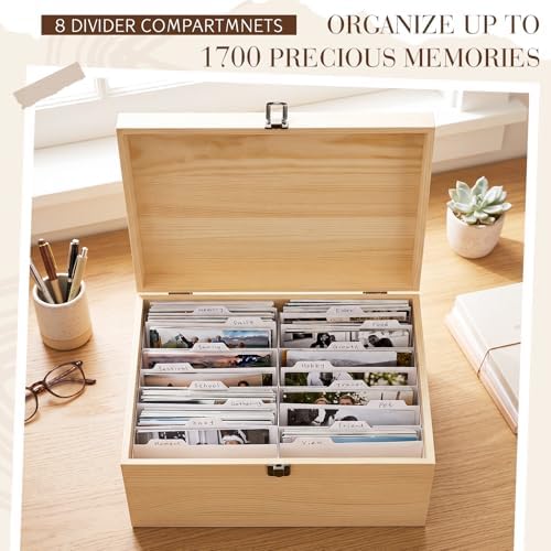 SiliFine Seed Storage Box Garden Seed Organizer with Divider Labels, Maple